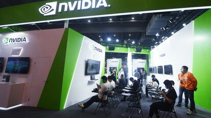 Pabellón de Nvidia en una feria tecnológica en China, en noviembre de 2022.