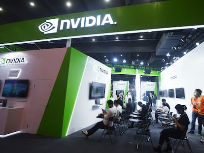 Pabellón de Nvidia en una feria tecnológica en China, en noviembre de 2022.