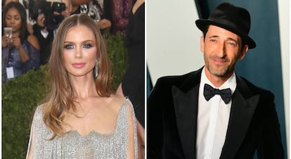 Georgina Chapman y Adrien Brody.