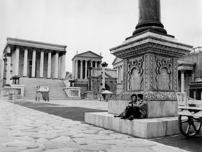 Decorado de la película 'Cleopatra' (1963) de Joseph L. Mankiewicz en Cinecittà, Roma.