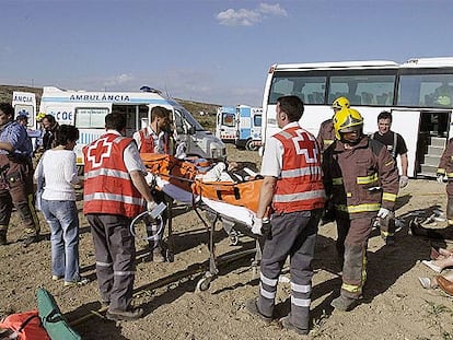 Accidente de un autocar en Lleida