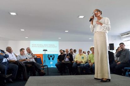 Marina Silva, en un acto a favor de las nuevas elecciones, este martes en Brasilia.