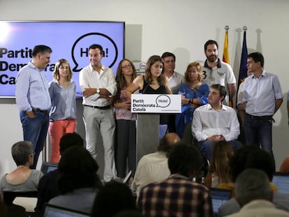 La direcció del Partit Demòcrata Català amb Marta Pascal al centre.