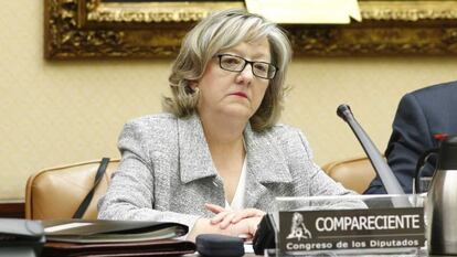 Flor López Laguna, directora de la Oficina de Conflictos de Intereses, durante una comparecencia en el Congreso.