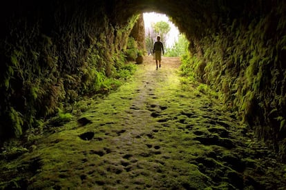 Una gruta en la isla de Robinson Crusoe (Chile).
