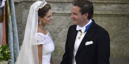 Magdalena de Suecia y Chris O´Neill, durante la ceremonia.