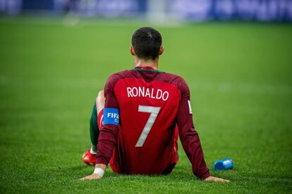 Cristiano, durante las semifinales de la Confederaciones con Portugal.