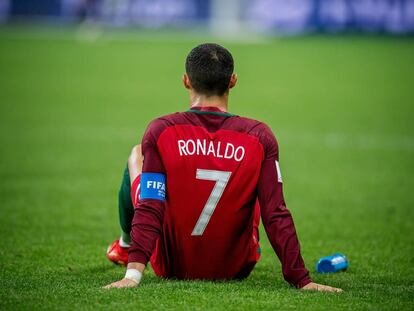 Cristiano, durante las semifinales de la Confederaciones con Portugal.