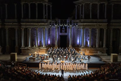 El estreno de 'Orestíada' en el Teatro Romano de Mérida, en 2023. Una trilogía trágica de hace 2.500 años.