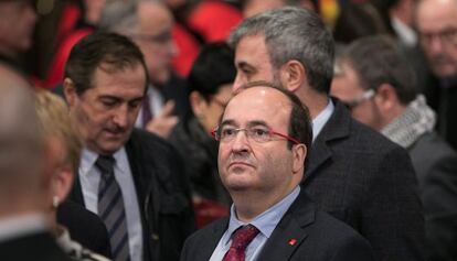 Miquel Iceta, líder socialista català, en el ple d'investidura de Carles Puigdemont.