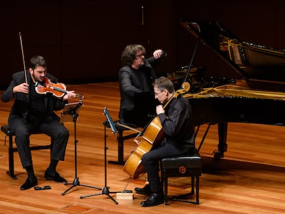 El Trío Arbos durante el concierto el pasado lunes 15 en el Auditorio 400 del Reina Sofia.