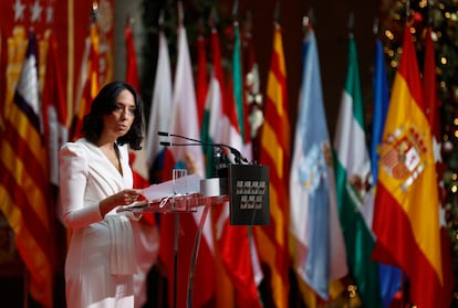 Mercedes González, durante su discurso