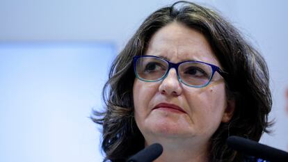 La exvicepresidenta de la Generalitat, Mónica Oltra, el día que presentó su dimisión.