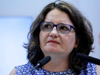 La exvicepresidenta de la Generalitat, Mónica Oltra, el día que presentó su dimisión.