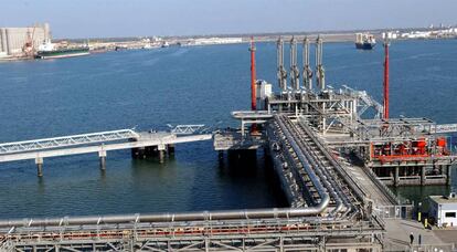 La planta de licuefacción de gas GNL de Damietta, en Egipto.