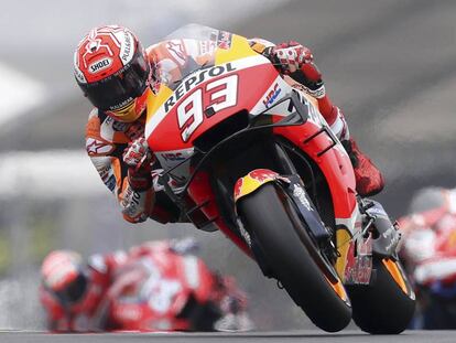 Marc Márquez, en la carrera de MotoGP en Le Mans.