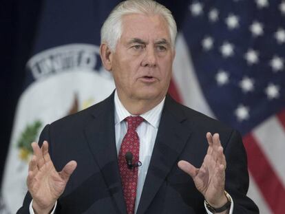 Rex Tillerson este miércoles en el departamento de Estado.