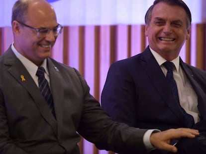 El gobernador Wilson Witzel y el presidente Bolsonaro en Río.