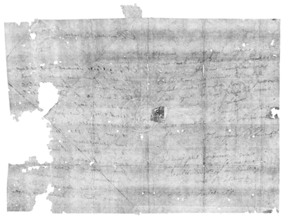 Reconstrucción virtual de una carta enviada en 1695.