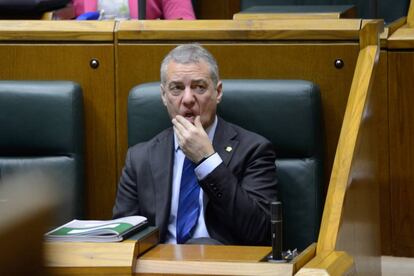 El lehendakari Urkullu, hoy en el pleno del Parlamento.