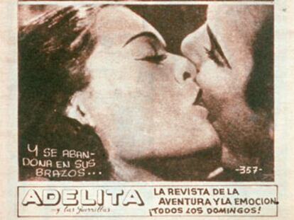 Viñetas de <i>Tango</i>, fotohistorieta de José G. Cruz, en <i>Muñequita</i> (1952).