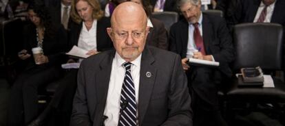 El director de Inteligencia Nacional, James Clapper, en una sesión de una comisión del Senado.