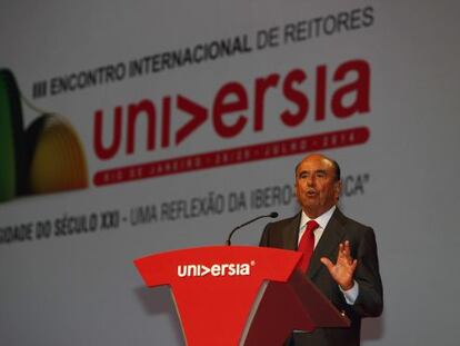 Emilio Botín, presidente do Santander, abre o III Encuentro Internacional de Rectores promovido pela rede Universia no Rio de Janeiro.