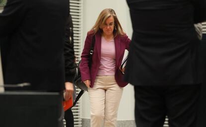 Purificación Causapié (PSOE) en el Pleno del Ayuntamiento de Madrid.