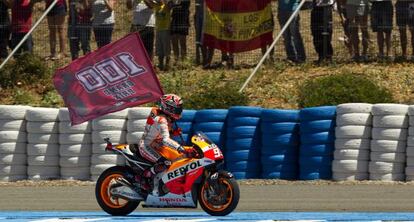 El piloto Marc M&aacute;rquez, tras ganar en mayo en el circuito de Jerez.