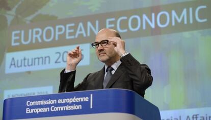 El comisario europeo de Asuntos Econ&oacute;micos y Monetarios, Pierre Moscovici, este jueves en Bruselas.