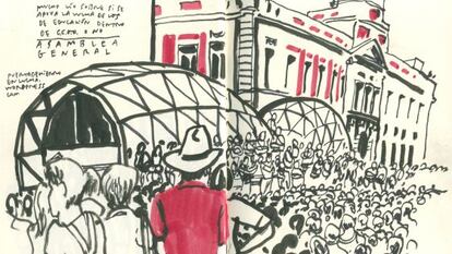 Dibujo de Enrique Flores que formó parte de la exposición 'Si no puedo dibujar... no es mi revolución'.