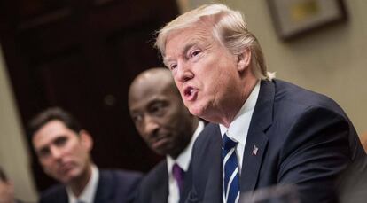 El presidente Trump, en un encuentro con representantes de la industria farmacéutica este martes.