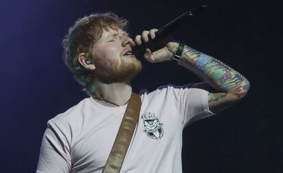 Ed Sheeran, en un concierto en Lisboa, el 1 de junio.