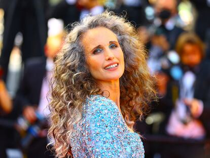 La actriz Andie MacDowell, el 6 de julio de 2021, en el festival de cine de Cannes.