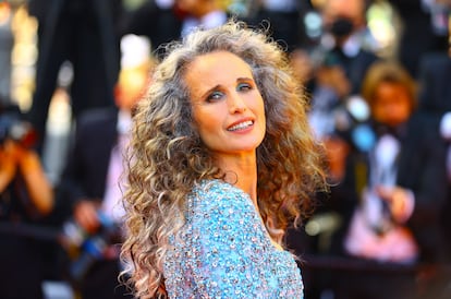 La actriz Andie MacDowell, el 6 de julio de 2021, en el festival de cine de Cannes.