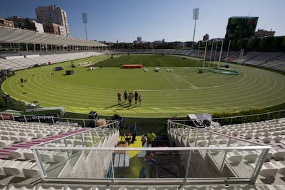Vista general del nuevo estadio Vallehermoso.
