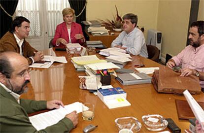 La Mesa de las Juntas Generales de Alava, durante la reunión.