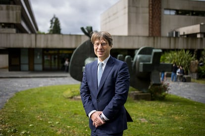El consejero de Hacienda de Galicia, Miguel Corgos, el 21 de mayo en la Facultad de Ciencias Económicas de la Universidad de Santiago de Compostela. 