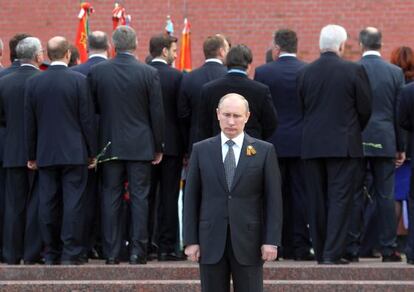 Vladimir Putin durante la celebración del día de la victoria de la Segunda Guerra Mundial.