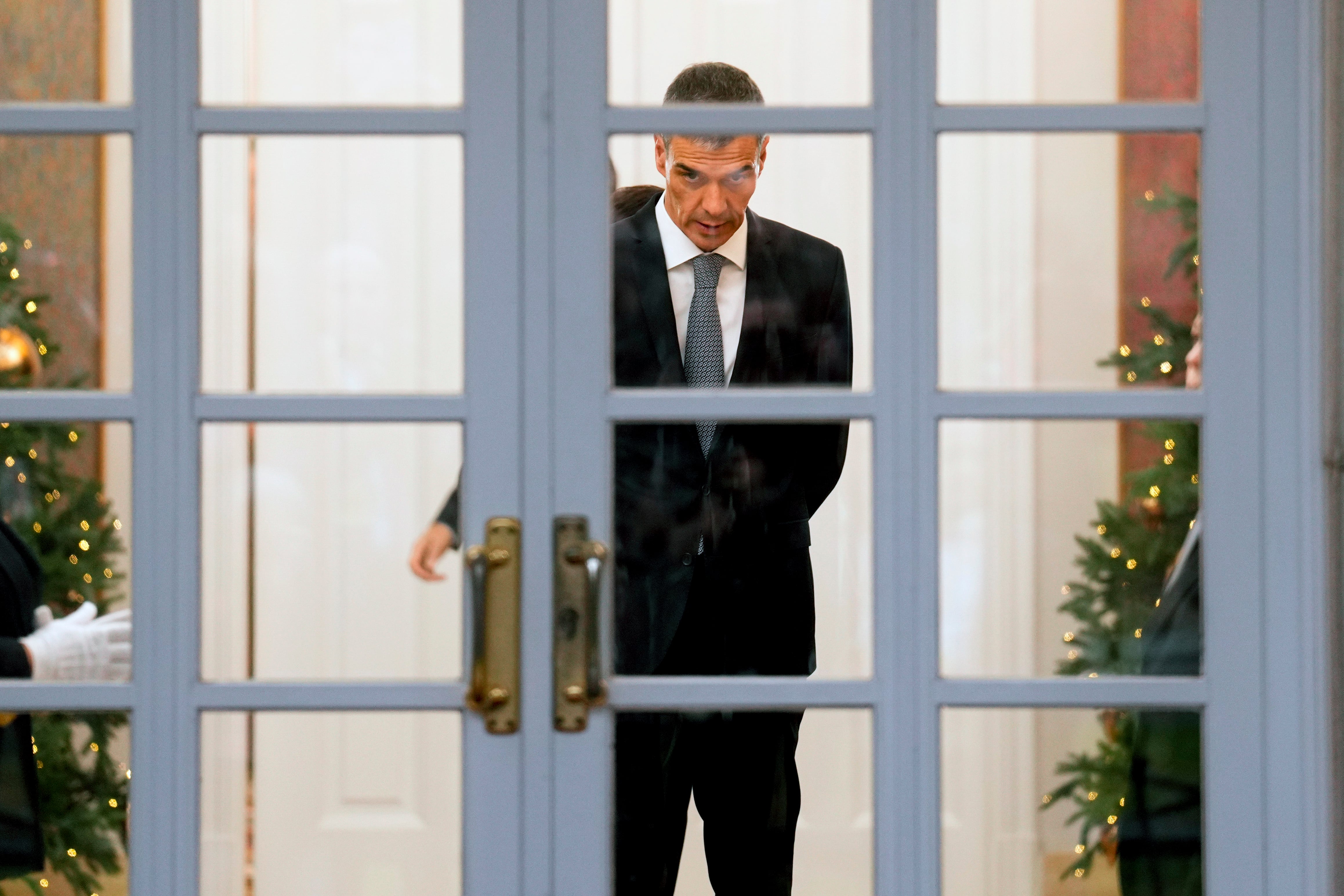 El presidente del Gobierno, Pedro Sánchez, este miércoles en el Palacio de la Moncloa, en Madrid.