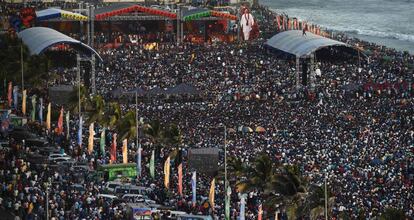 Manifestantes en Colombo (Sri Lanka)