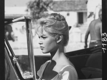 Bardot durante el rodaje de 'Los joyeros del claro de luna'. 