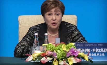 Kristalina Georgieva, directora gerente del FMI, ayer en Pekín.