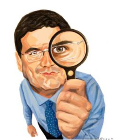 Caricatura de José Luis Escrivá, primer presidente de la Autoridad Fiscal Independiente.