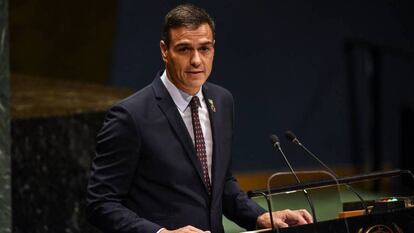 Sánchez, durante su intervención en la Asamblea General de la ONU.