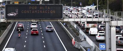 Restricciones de velocidad en la M-30 por la contaminaci&oacute;n.