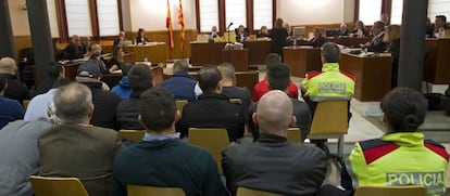 Los miembros de los Casuals, en el juicio de la Audiencia de Barcelona.