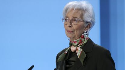 La presidenta del Banco Central Europeo, Christine Lagarde, en una rueda de prensa.