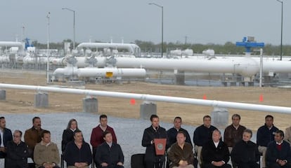 El presidente mexicano, Enrique Peña Nieto, en las instalaciones del gasoducto Los Ramones.