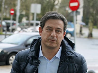 El líder del PSOE gallego, a su llegada este martes a los juzgados de Lugo.